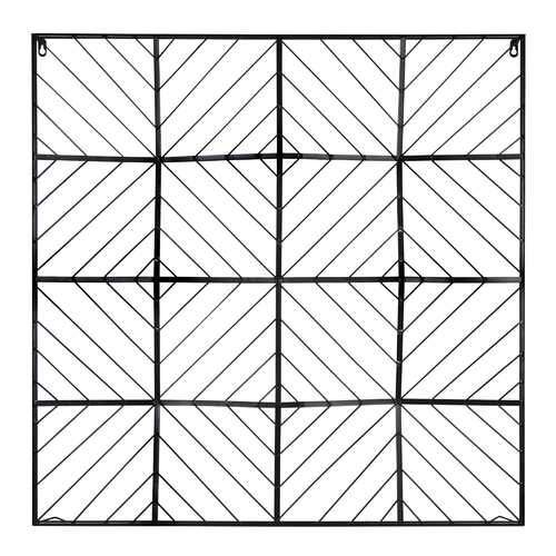 Square Medallion Wall Art Decor in Matte Black Finish