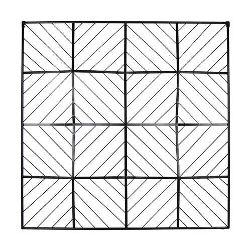 Square Medallion Wall Art Decor in Matte Black Finish