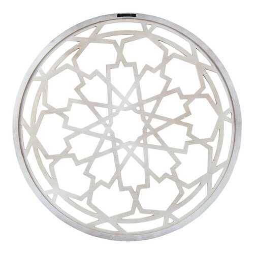 Round-Shaped Medallion Wall Decor in White Distressed Finish