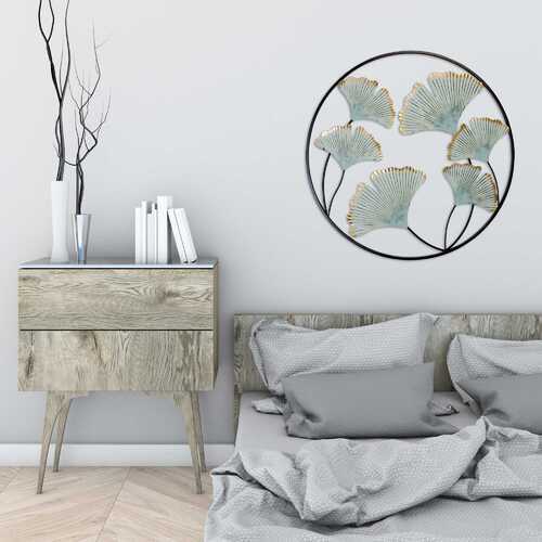 Floral Metal Decor with Gold Metallic Finish