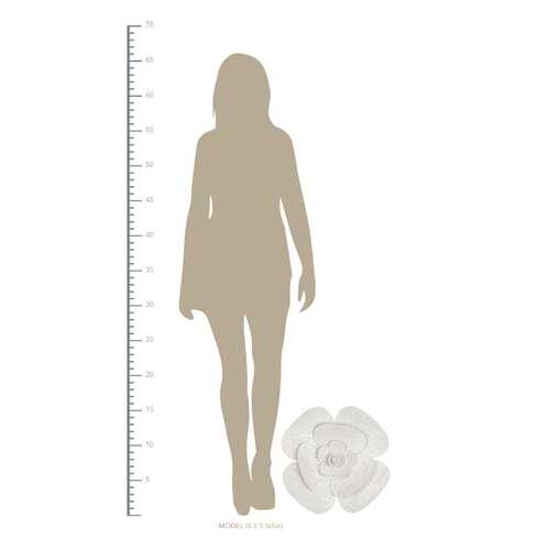 Floral Metal Wall Art with White and Beige Tones