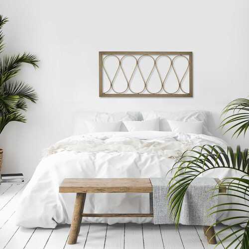 Flowing Metal Wood Panel with white-Washed Distressed Finish