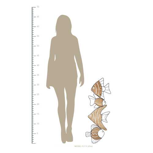 Fish Wall Art Decor with Matte Black Metal Outlines