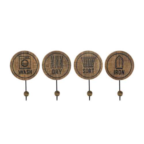 Laundry Metal Hooks with Label