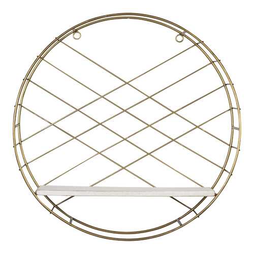 Round Wall Shelf Coated With a Matte Gold Finish