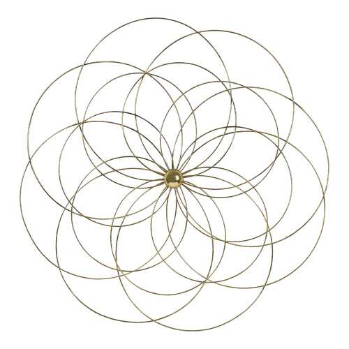 Metal Flower Wall Decor with Gold Foils Accent