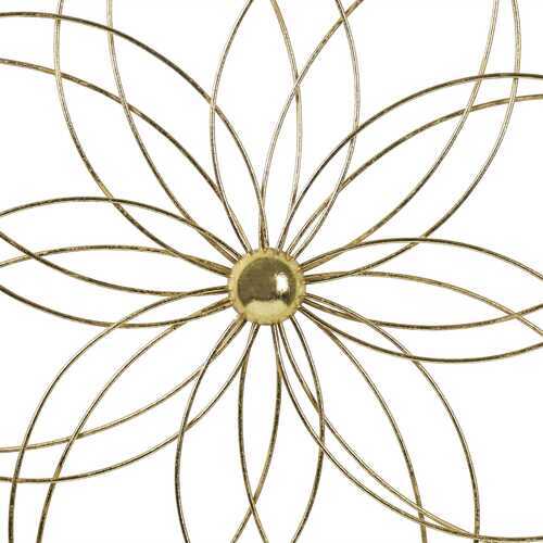 Metal Flower Wall Decor with Gold Foils Accent