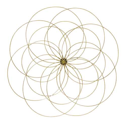 Metal Flower Wall Decor with Gold Foils Accent