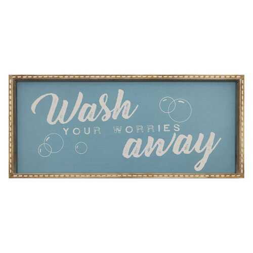 14" X 32" "Wash You Worries Away" Framed Wall Art
