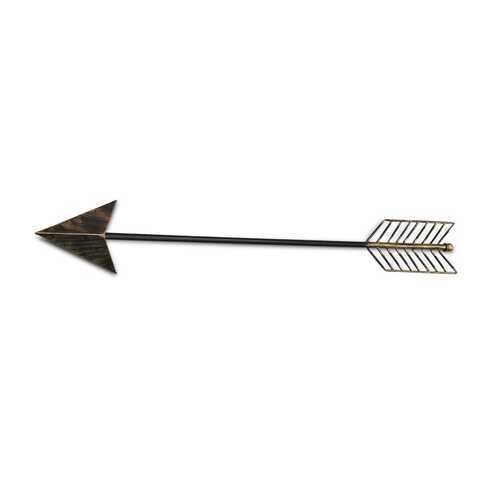 Burnished Dark Brown and Gold Tone Metal Arrow Wall Decor