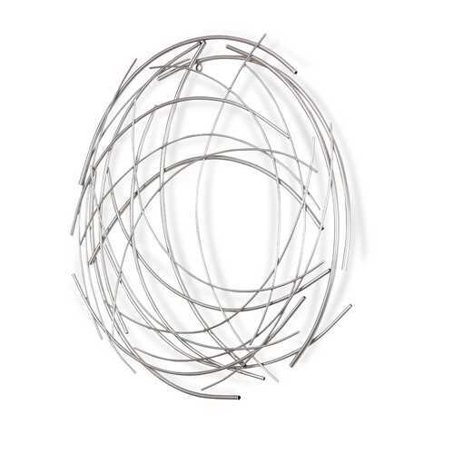 Silver Metal Abstract Round hanging Wall Art Decor