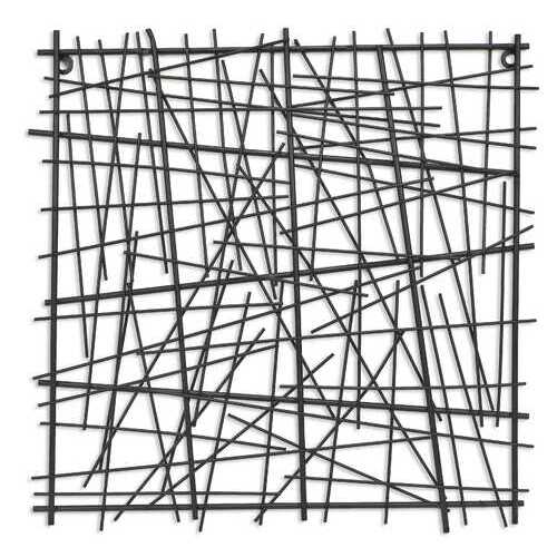Black Metal Abstract Linear Array hanging Wall Art Decor
