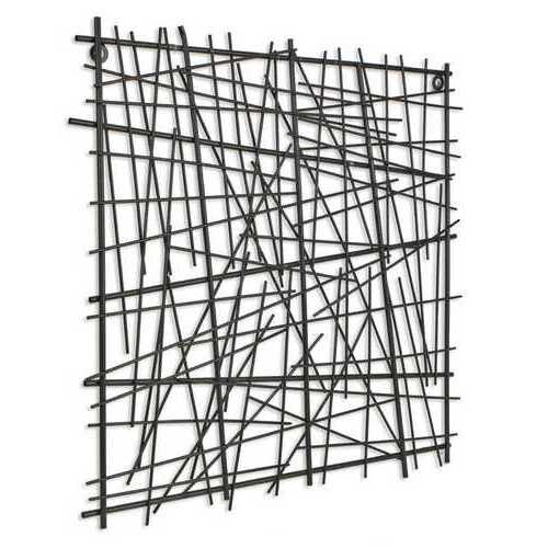 Black Metal Abstract Linear Array hanging Wall Art Decor
