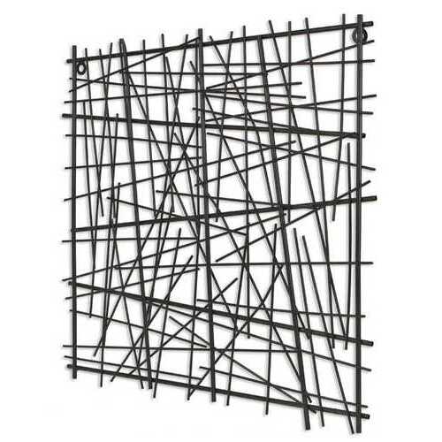 Black Metal Abstract Linear Array hanging Wall Art Decor