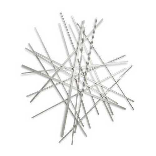 Silver Metal Abstract Linear Strips hanging Wall Art Decor