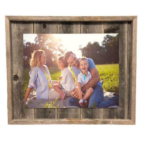 16"x19" Weathered Grey Picture Frame with Plexiglass Holder