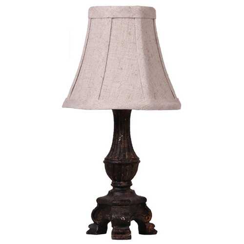 Dark Grey French Inspired Accent Lamp with Tailored Shade