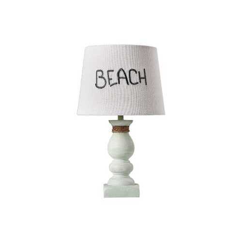 Distressed White and Beach Accent Lamp