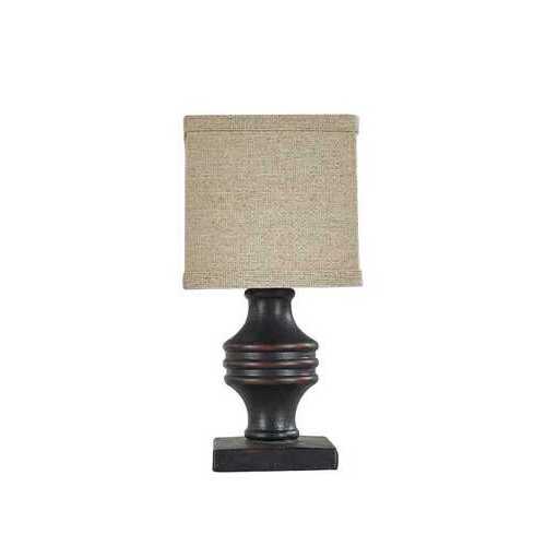 Black Accent Lamp with Neutral Shade