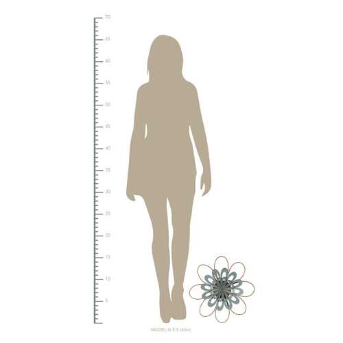 Stratton Home Decor Delicate Light Blue Metal and Wood Flower Wall Decor