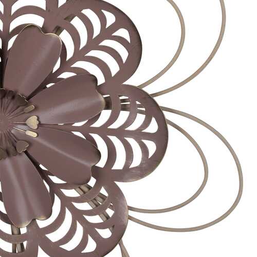 Stratton Home Decor Delicate Pink Metal and Wood Flower Wall Decor