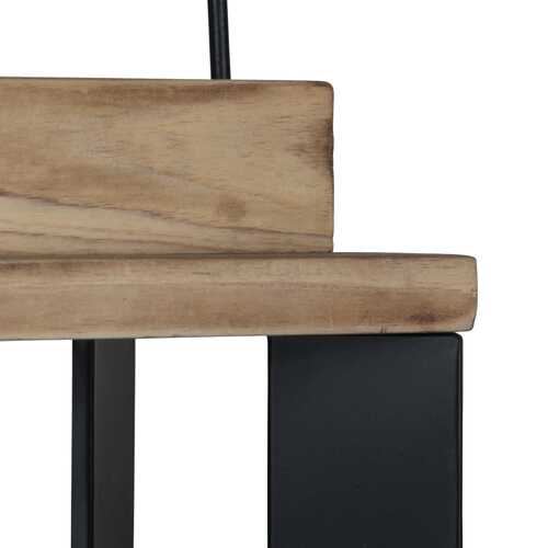 Stratton Home Decor Natural Wood and Black Metal Open Lantern