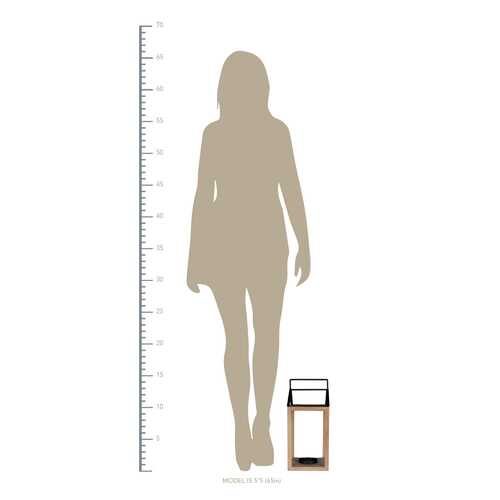 Stratton Home Decor Natural Wood and Metal House Shaped Lantern