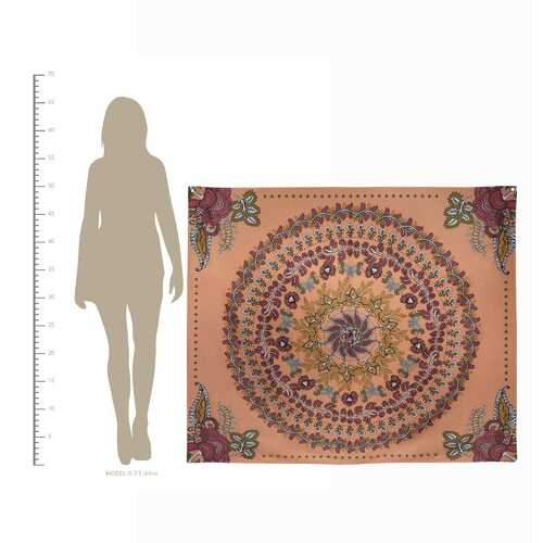 Stratton Home Decor Terracotta Floral Medallion Wall Tapestry