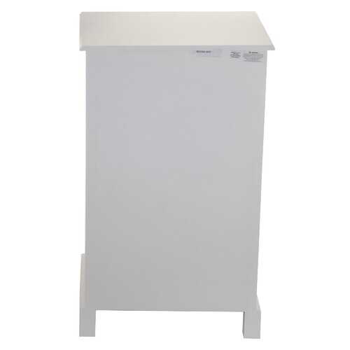 White Wooden Side Table with 1 Lined Basket Weave Drawer and Bottom Shelf