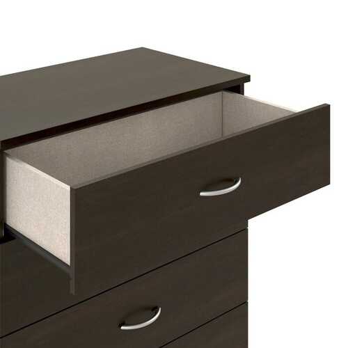 Modern 6 Drawer Dresser in Espresso Wood Finish