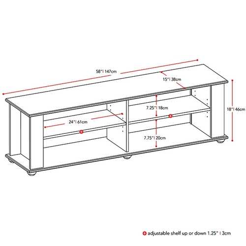 Modern Black TV Stand - Fits up to 68-inch TV