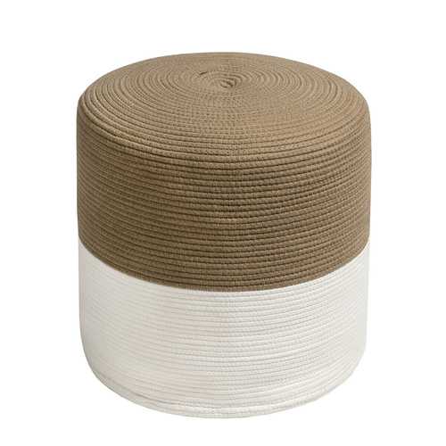 Pouf Ottoman Round for Sitting Braided Pouf with Jute Cover