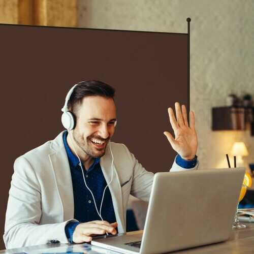 Single Panel Room Divider Privacy Partition Screen for Office Home-Coffee